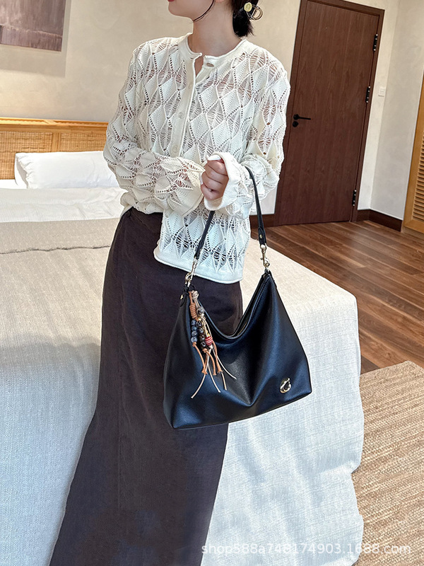 极简慵懒风腋下包饺子包女高级感时尚通勤手提包大容量斜挎托特包|undefined