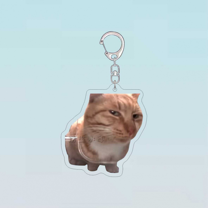 震え音爆火猫meme表情バッグのキーホルダーは抽象的なアクリルかばんのストラップを作って友達にプレゼントします|undefined