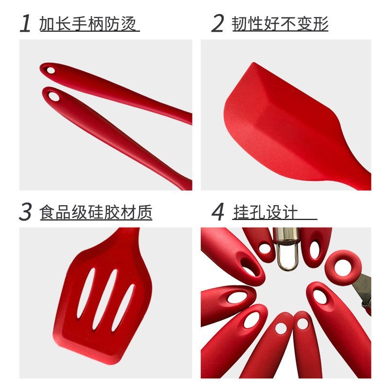卸売シリコーンキッチン用品スパチュラとスプーン 15 点セット家庭用キッチンツール高温耐性スパチュラとスプーンベーキングスクレーパーセット|undefined