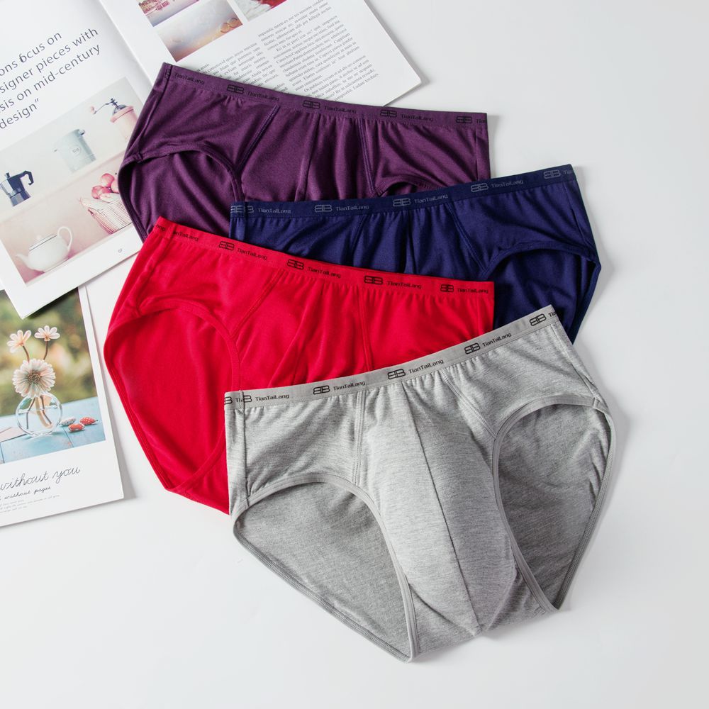 Long Tiantaro Modal Cotton Men's Briefs Men's Bamboo Fiber Plus Size Sweat Absorbing Breathable Shorts Head Bottom Pants