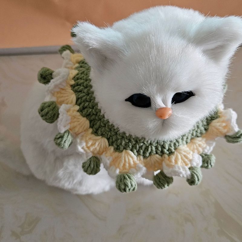 抹茶緑豆猫が首を囲むアニメの帽子が首を囲むペット用品ニットの高級シンプルなペットが首を囲む|undefined