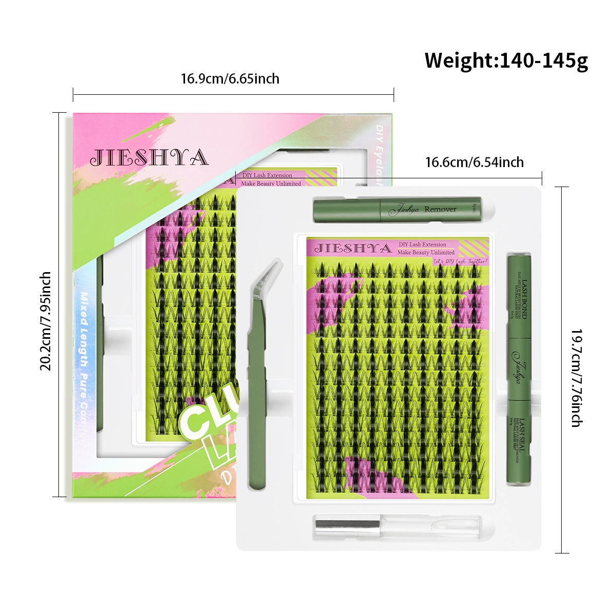 False Eyelash DIY Book, 640 pcs Clusters, 10D–40D Volume, Gift Box Kit
