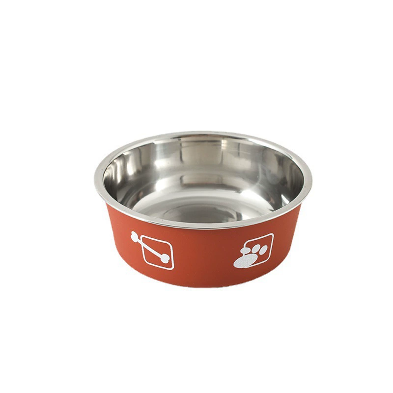 Dog bowl stainless steel dog cats drink water to feed the anti -skid anti -overturned cat bowl double -layer stainless steel pet bowl
