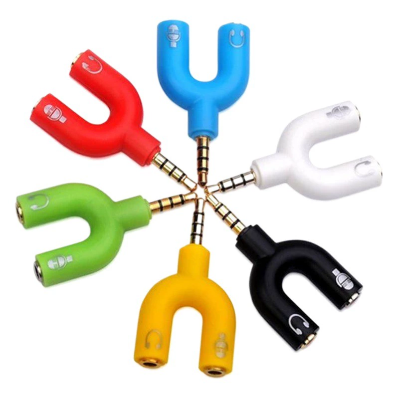3,5 мм аудио конвертер адаптер кабель цвет один-две пары гарнитура Мобильный телефон разветвитель Y-образный
