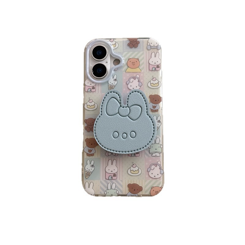 宫格拼接甜品小熊兔子适用iPhone16苹果15ProMax/14/13手机壳小众|undefined