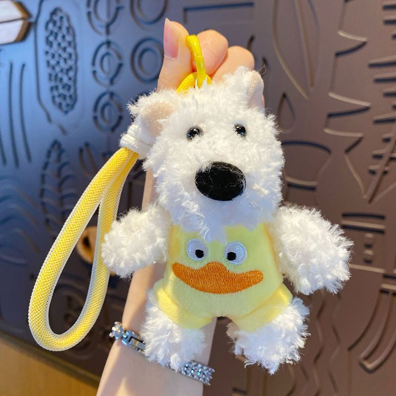 Cute Scribbled Puppy Plush Doll Backpack Pendant Keychain Cartoon Dog Doll Hanging Jewelry Bestie Gift