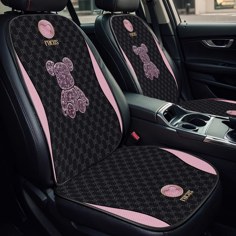 Car Seat Cushion, Universal Seat Cover for All Seasons, Simple Cartoon Half-Pack Seat Cushion, Non-Slip, Breathable Rear Single-Piece Seat Cushion