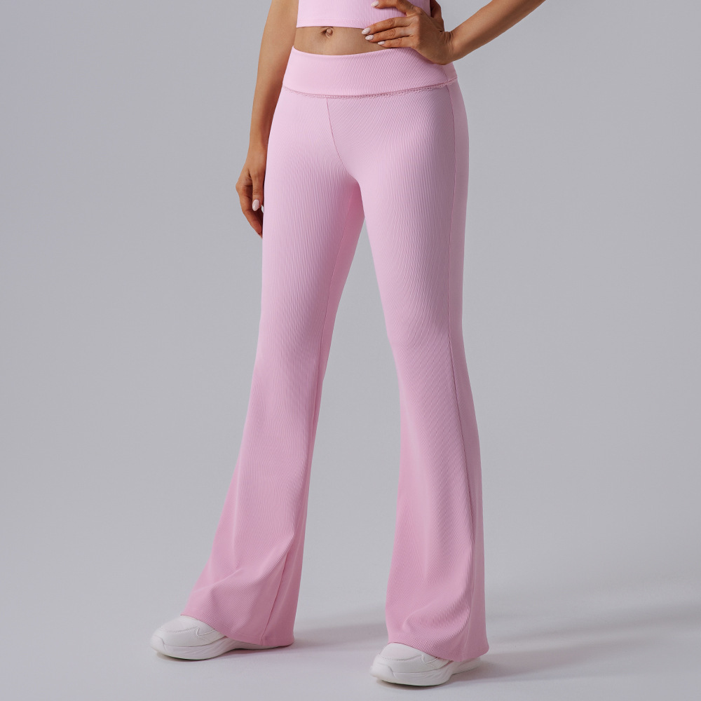 Transfronterizo cintura alta yoga ajustado pantalon de boquilla pantalon de boquilla pantalon de mujer pantalon de entrenamiento casual para correr
