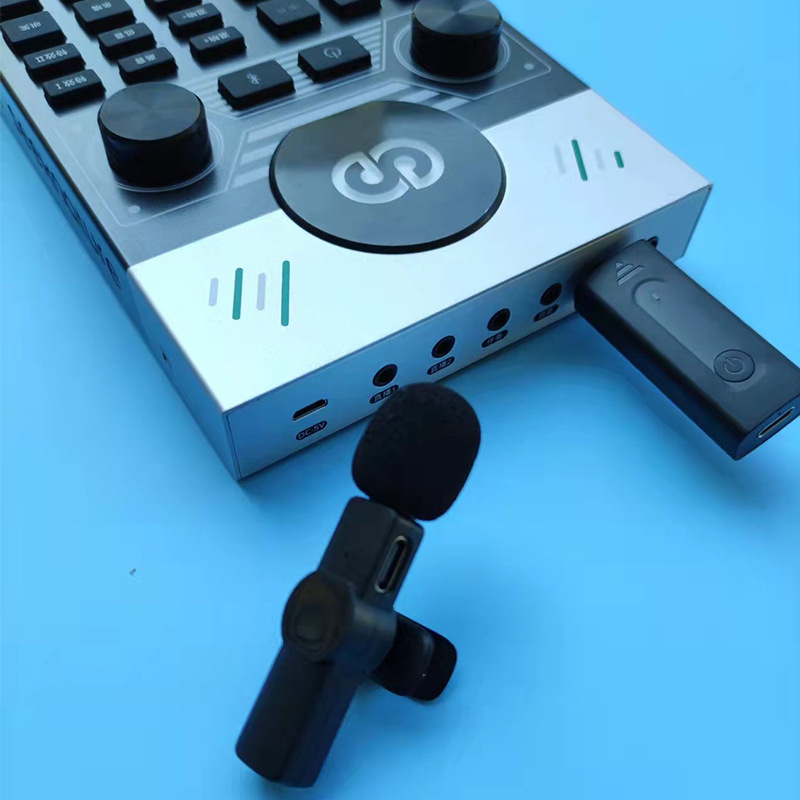 Micrófono de cuello inalámbrico explosivo transfronterizo, teléfono móvil tres en uno, grabación en vivo al aire libre, grabación de video corta