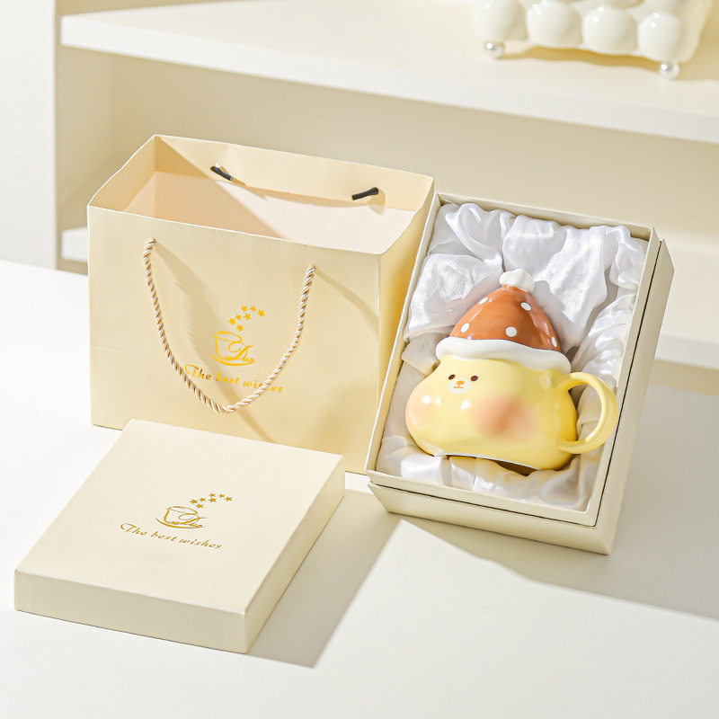 Creativo lindo caramelo haws dibujos animados cerdito cachorro taza cerámica taza con tapa regalo taza de agua taza de pareja