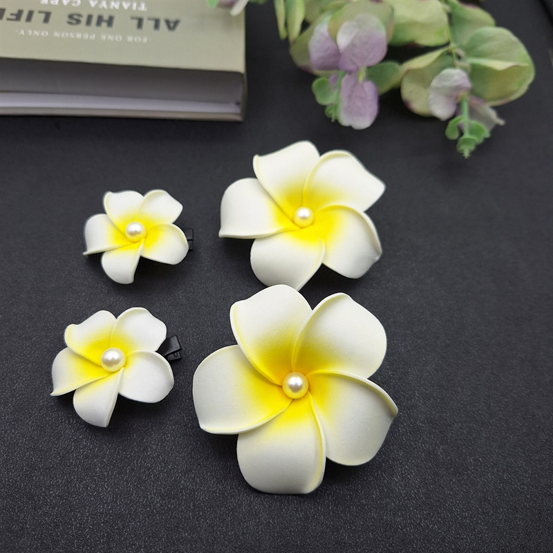 Simulated Colorfulful Frangipani Hairpin Headdress Cross-Border Spot 4-11cm Seaside Beach Travel Vacation Dai Hair