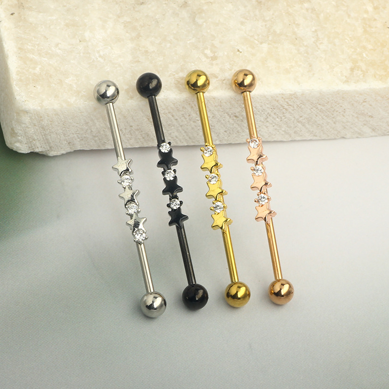 16G labret stud size and finish detail