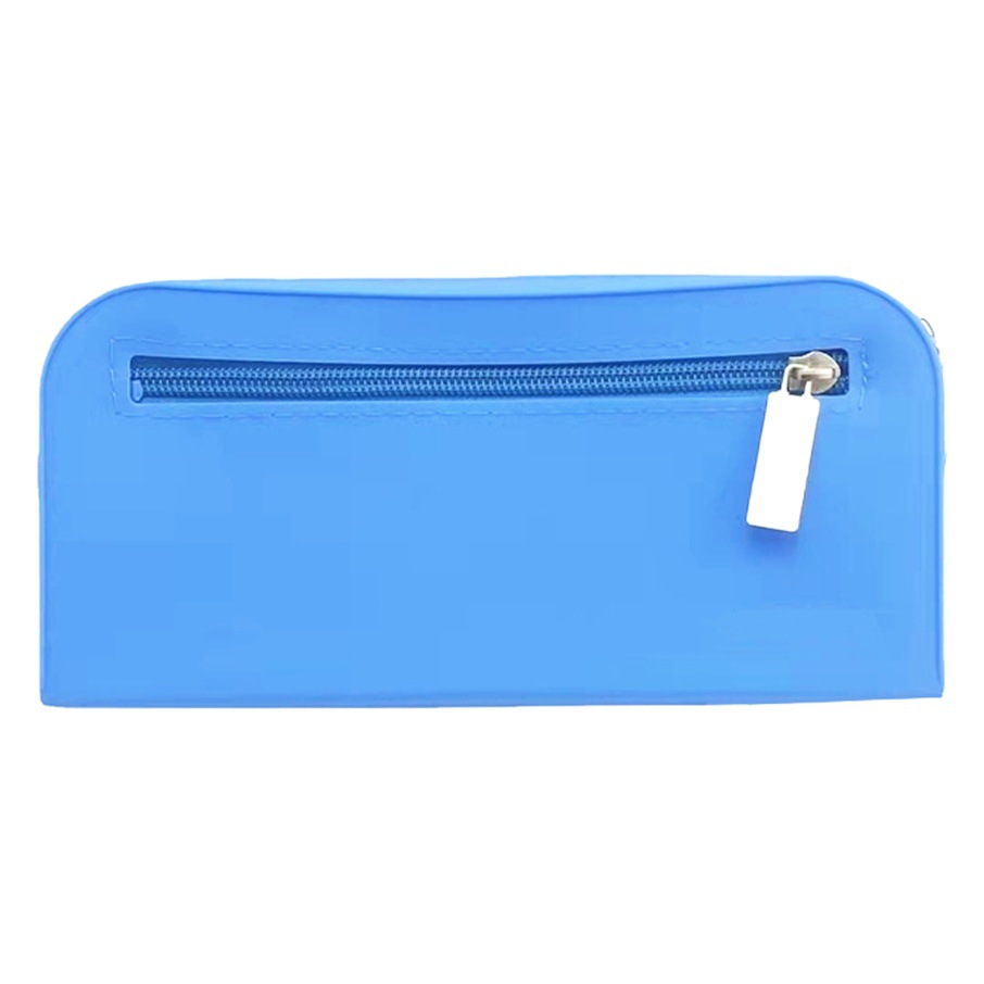 Nuevas bolsas de lápiz de silicona transfronterizas de gran capacidad portátiles de doble capa de lápiz de escritorio para estudiantes pueden imprimir logotipo