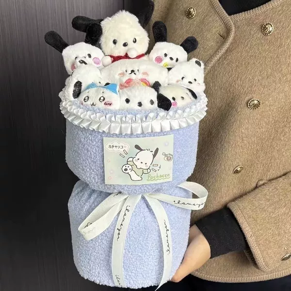 Blue Pacha dog bouquet + gift bag + greeting card (recommended)