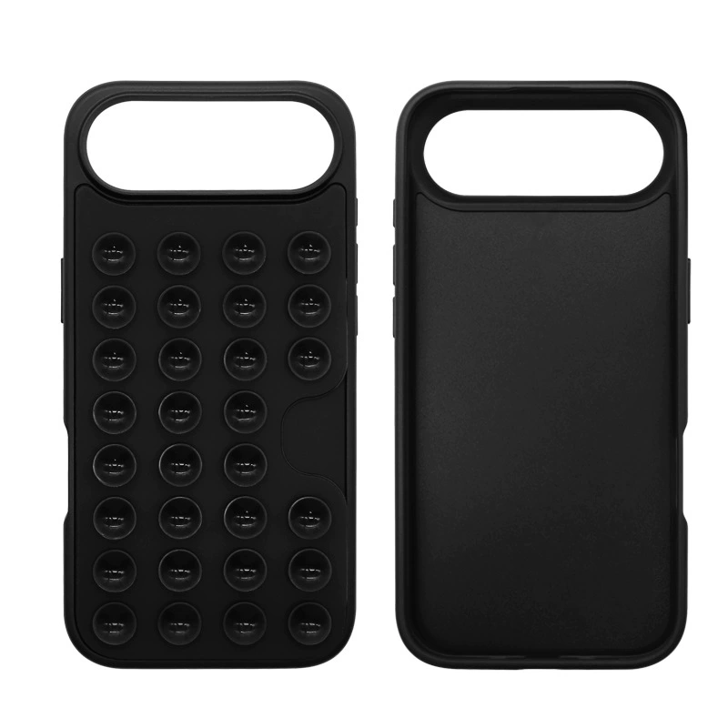 Силиконовый чехол (iPhone) 17 / 17 Pro Max, три в одном — ручной ремешок и вакуумный «пузырь»