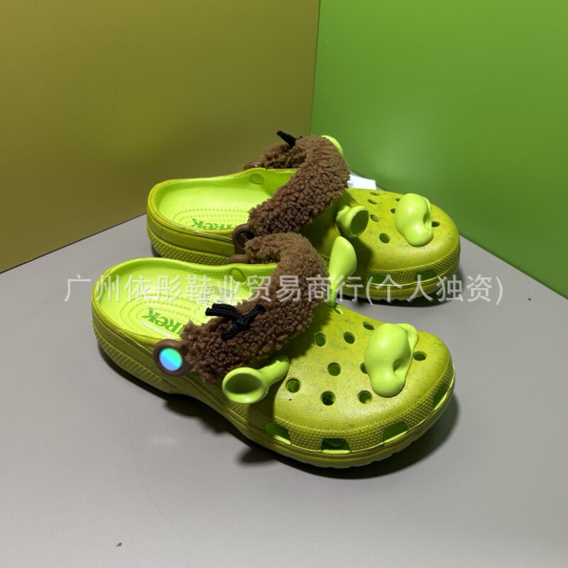 Shrek Croc Shoes for Men and Women, New Outdoor Breathable Casual Beach Shoes, Closed-Toe Toy Story Men's Shoes