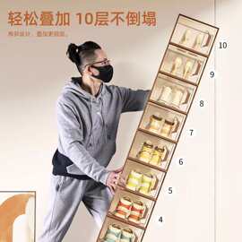 透明鞋柜带盖鞋盒鞋子收纳神器省空间收纳盒可组合鞋架塑料归纳盒
