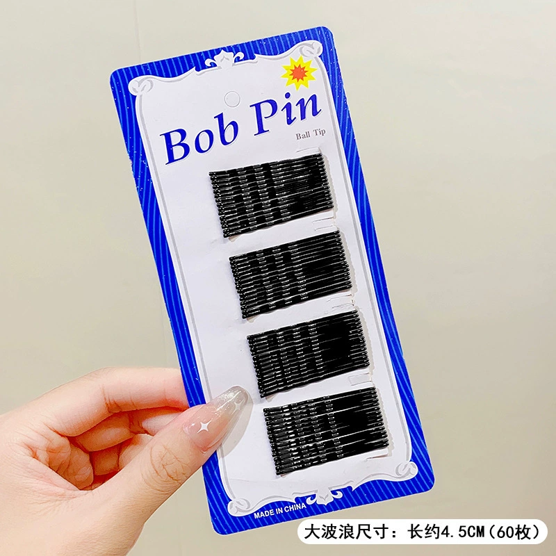 Hair Grip Clips, Black Base, Simple Elegant Design, Multiple Pack Sizes (50–200 pcs)