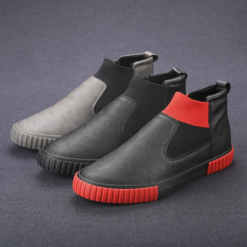 Новые зимние мужские высокие ботинки 2024 года, повседневные кожаные туфли, черные ботинки-мартинсы «Воин», мужские теплые хлопковые ботинки на флисовой подкладке