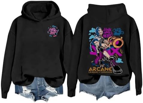 DLDXJQTPL Jinx Was Here Women Hoodie Jinx Arcane Figure