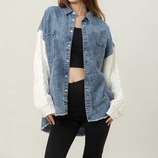 G 93968 Loose Spliced Sleeve Jacket ƴ�������� �W���羳