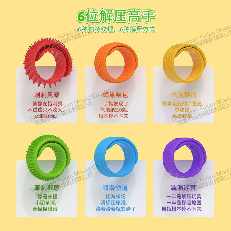 亚马逊Fidget Toys儿童感官自动手环拍拍圈解压硅胶按摩减压玩具|undefined