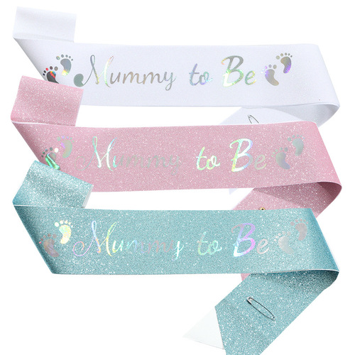 5-color glitter cloth mommy to be expectant mother and father shoulder strap ceremonial belt daddy to be ribbon belt