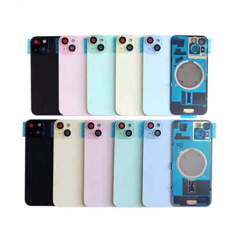Applicable to Apple iPhone15 integrated cold carving rear cover assembly 15Plus rear cover bracket with wireless charging magnet