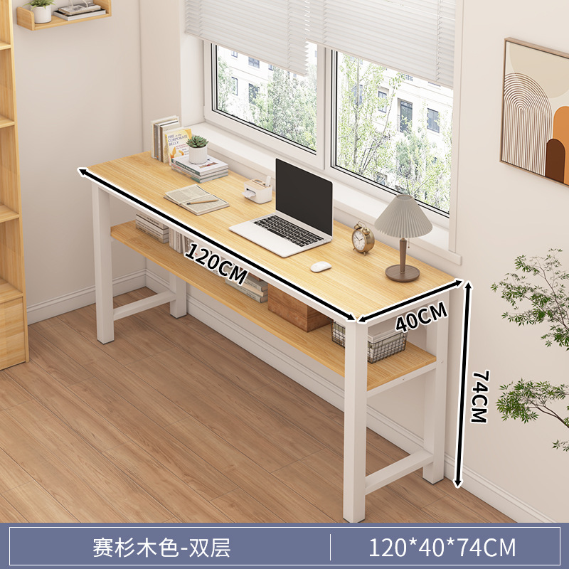 Escritorio de computadora estrecho escritorio doméstico dormitorio de niñas mesa larga de alquiler simple contra la pared mesa larga escritorio de trabajo