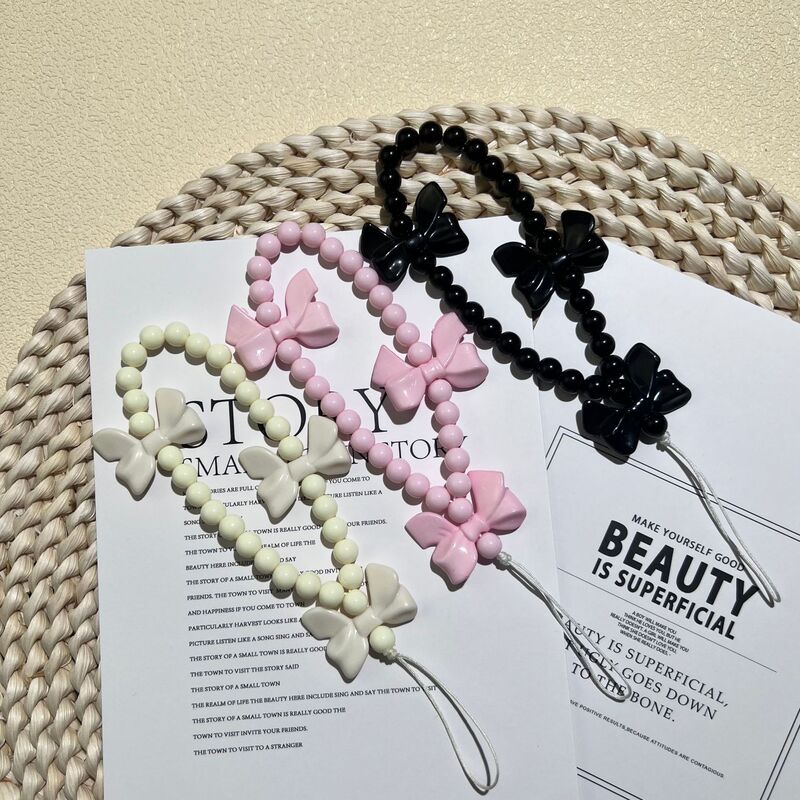 New Girl's Heart Pearl Bow Mobile Phone Lanyard Fashion Handmade Beaded Mobile Phone Chain Short U Disk Pendant for Women New Girl's Heart Pearl Bow Mobile Phone Lanyard Fashion Handmade Beaded Mobile Phone Chain Short U Disk Pendant for Women