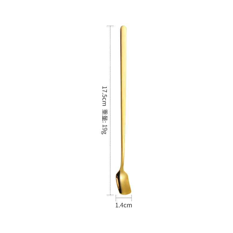 【304 사각 헤드 스푼】골드- 17cm