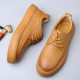 Spring genuine leather breathable Men's shoes 2024 New versatile Korean style trendy platform non-slip casual leather shoes men's board shoes