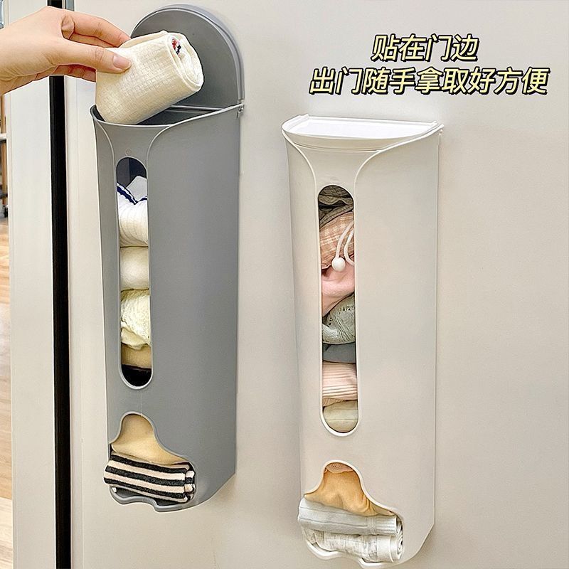 Ropa interior del hogar calcetines caja de almacenamiento de plástico montado en la pared de almacenamiento multifuncional artefacto de almacenamiento sin perforaciones armario de almacenamiento detrás de la puerta image 3