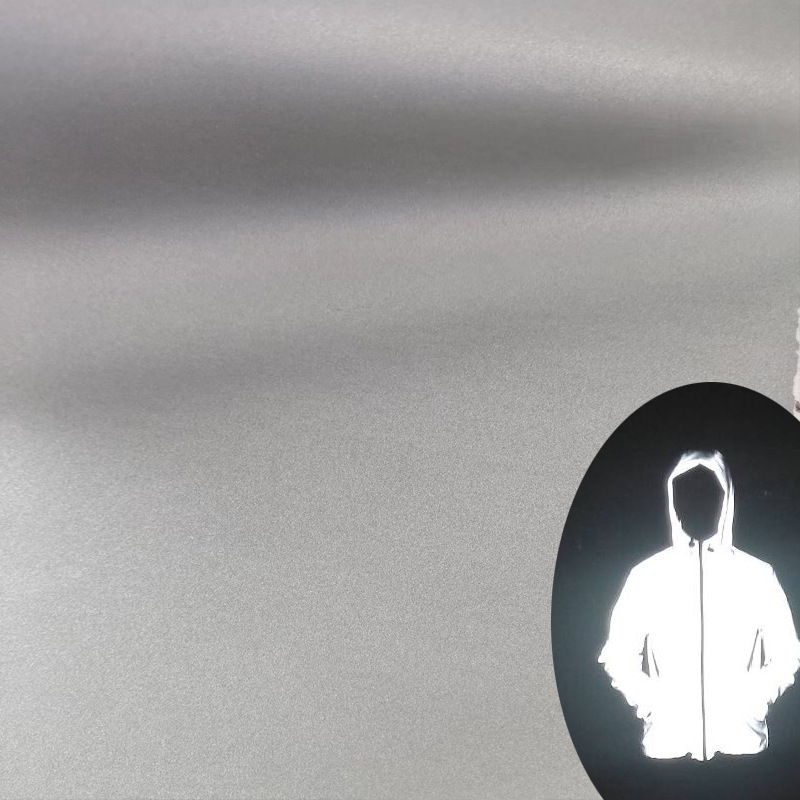 批发价高亮反光TC布 1.4米宽银色投影布料耐水洗保暖棉服反光面料