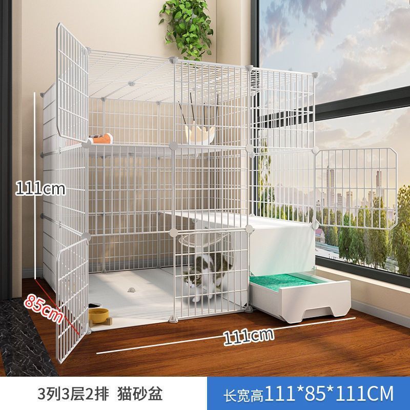トイレ一体型猫ケージ 特価 3階建て 家庭用 屋内 特大フリースペース ペットヴィラ 猫ハウス|undefined