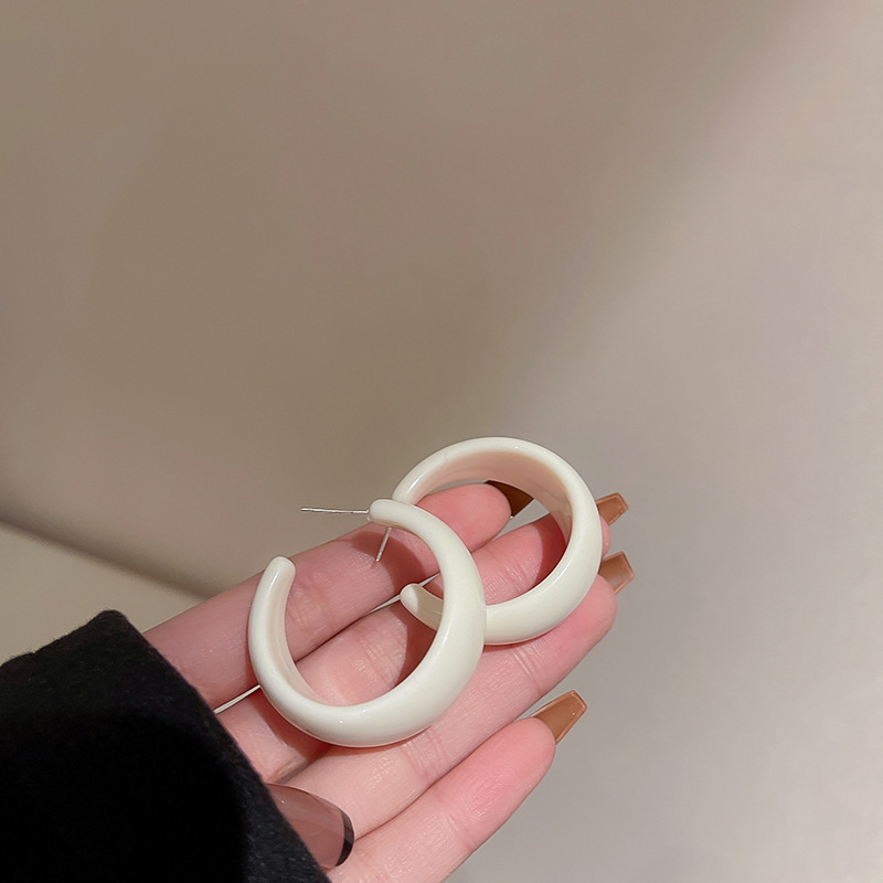 银针树脂晕染花朵耳环轻奢高级感耳钉复古时尚百搭耳饰设计感小众|undefined