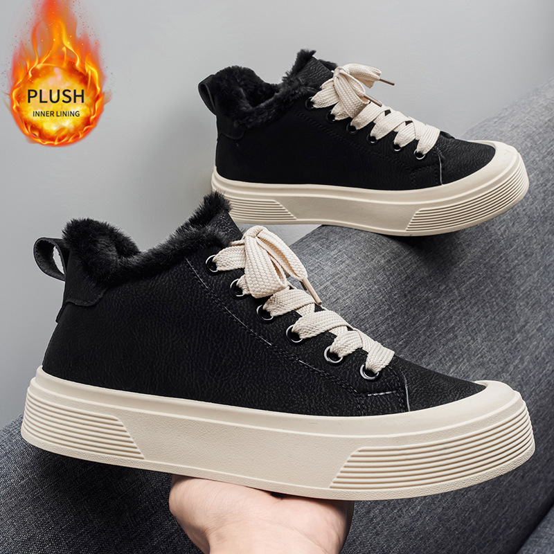 Флисовые демисезонные кроссовки, удерживающие тепло туфли, повседневная обувь, (Трансграничная торговля), большой размер