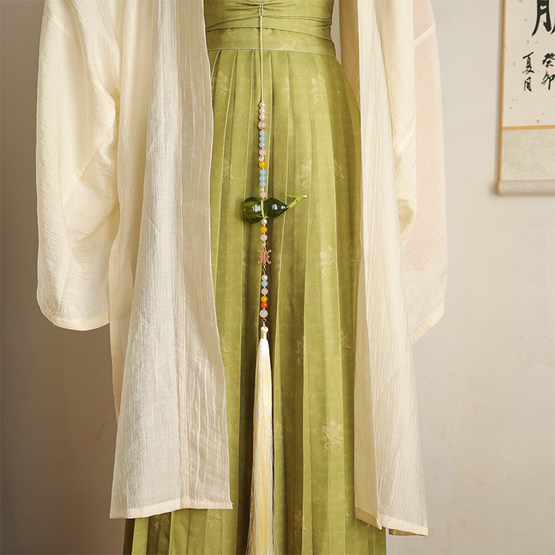 古代風漢服、釉薬ひょうたん、ロングタッセルペンダント、雲飾り腰ペンダント、中国風馬面スカートアクセサリー|undefined