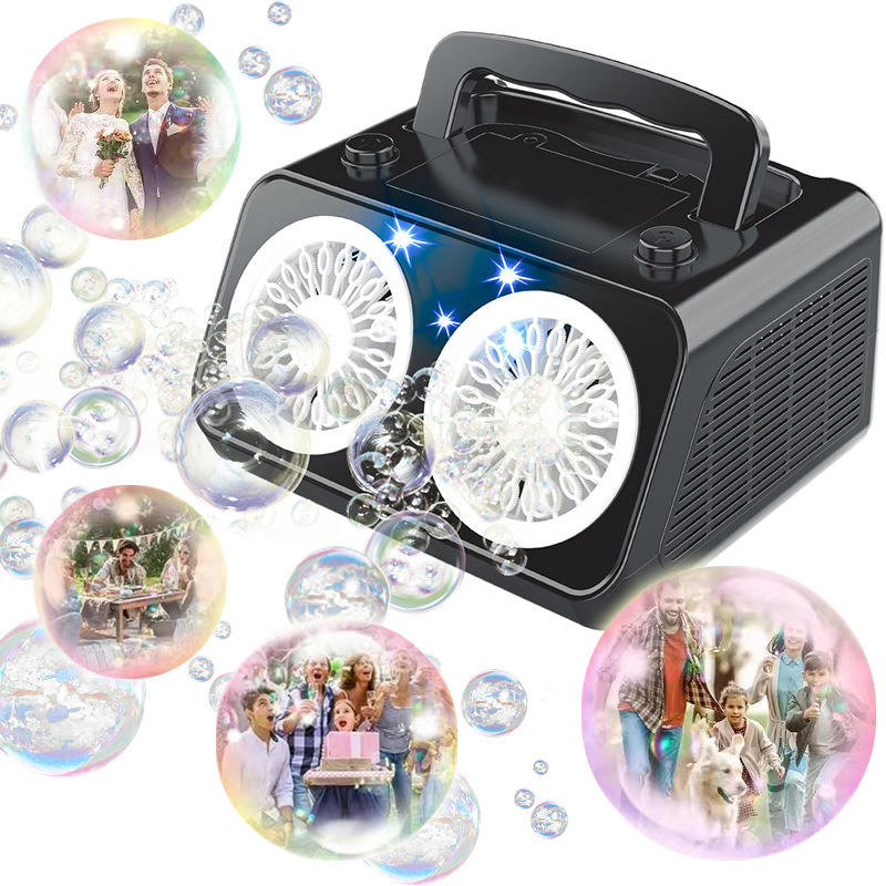 Cross-Border Stage Bubble Machine Electric Porous Bubble Blowing Portable Portable Bubble Machine Wedding Party Props Gift