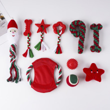 亚马逊爆款现货狗狗玩具磨牙圣诞礼品绳结狗玩具宠物圣诞节套装