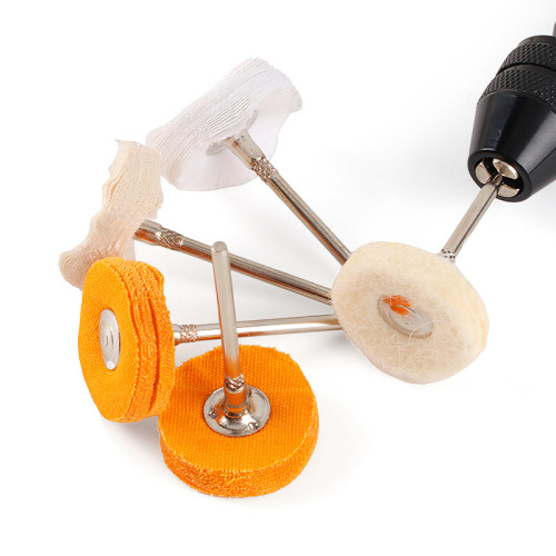 Polishing cloth wheel grinding head cotton handle 2.35mm wire wheel cloth wheel yellow cloth wheel felt polishing jade polishing tool