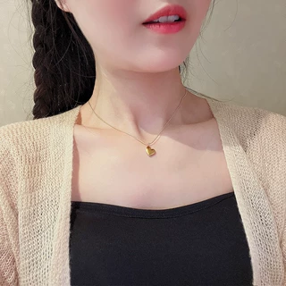 韩版时尚爱心项链简约气质钛钢不掉色吊坠ins甜酷辣妹锁骨链批发