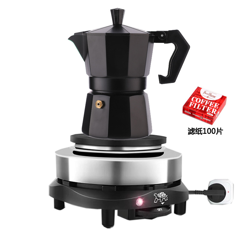 500W 난로 + 여과지가 포함된 고급 3호 검정 냄비