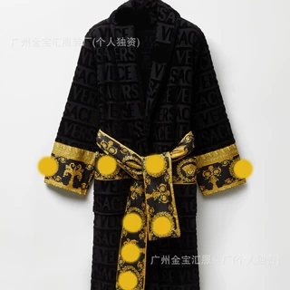 跨境外贸浴袍纯棉割绒男女同款睡袍中长款五星级酒店奢华睡袍