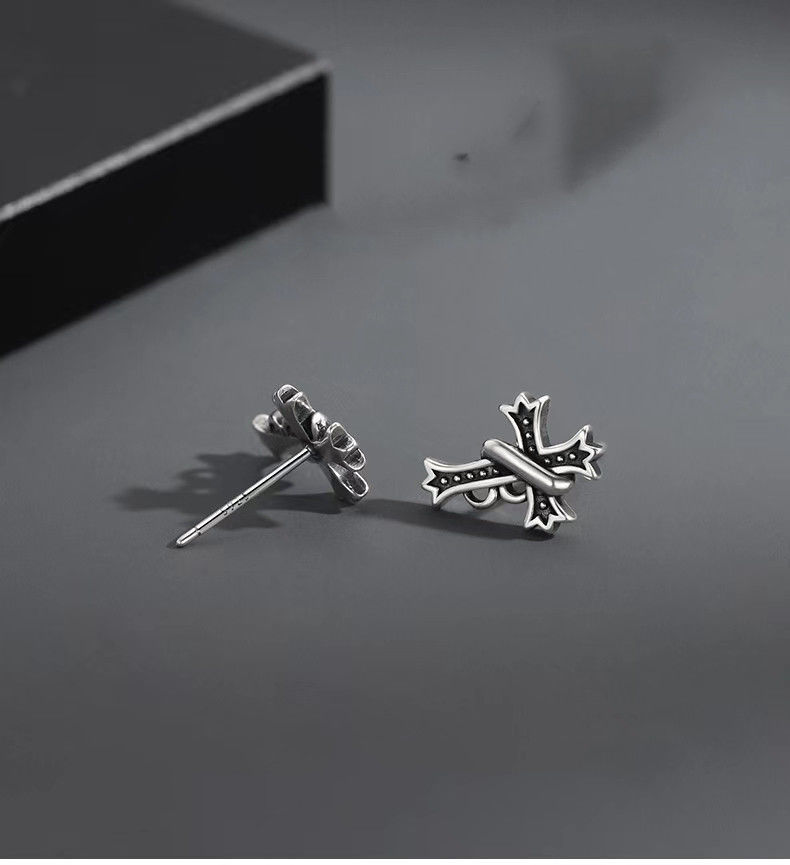 INS Style Cross Copper Plating Ear Studs 1 Pair