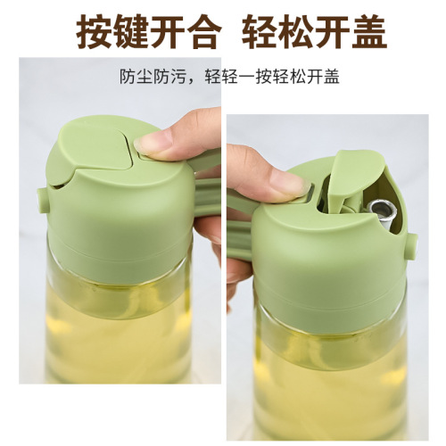 Wholesale spraying dual-purpose oil pot for household kitchen large capacity pressing glass oil bottle without hanging oil atomization spray pot