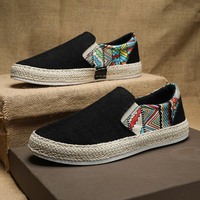 Spring and Summer Corduroy Board Shoes for Men, Fishermen's Lazy Shoes for Students, One Step Cloth Shoes, Dou Dou Men's Shoes 2024 New Edition