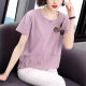 Pure Cotton Short-sleeved T-shirt Female Mother's Summer 2024 New Middle-aged and Elderly Loose plus size Western Style Top Half-sleeved Shirt