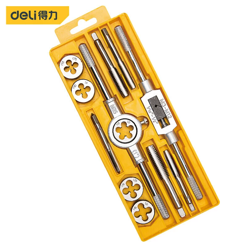 Набор метчиков и резьбонарезных ключей Deli DL0027, метрический, с держателем