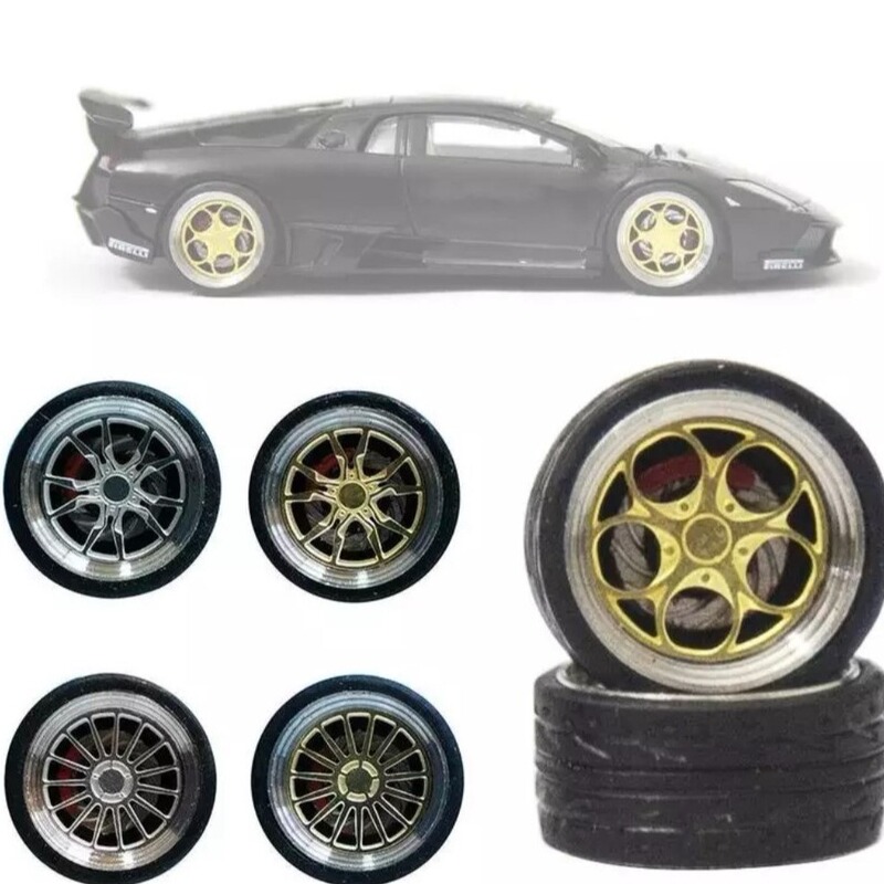 11mm 1/64 car model modified alloy wheel hub disc brake functional version tire width 5.2mm 11mm 1/64 car model modified alloy wheel hub disc brake functional version tire width 5.2mm